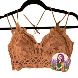 Zenana Yellow Orange Boho Lace V-Neck Crop Top Cross Back Straps XL Cottagecore